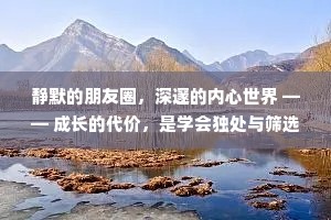 静默的朋友圈，深邃的内心世界 —— 成长的代价，是学会独处与筛选