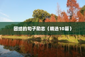 团结的句子励志（精选10篇）