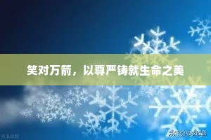 笑对万箭，以尊严铸就生命之美