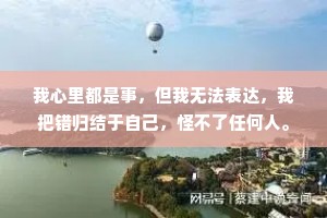 我心里都是事，但我无法表达，我把错归结于自己，怪不了任何人。