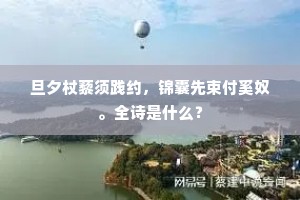 旦夕杖藜须践约，锦囊先束付奚奴。全诗是什么？