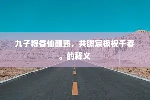 九子粽香仙醴熟，共瞻宸极祝千春。的释义