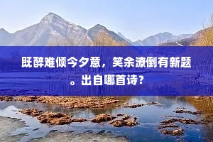 既醉难倾今夕意，笑余潦倒有新题。出自哪首诗？