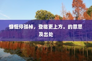 慷慨停孤棹，登临更上方。的意思及出处