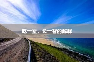 吃一堑，长一智的解释