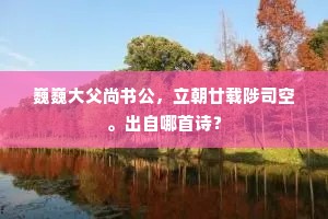 巍巍大父尚书公，立朝廿载陟司空。出自哪首诗？