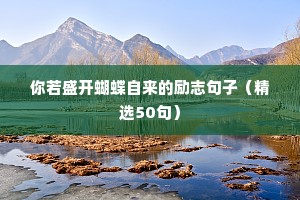 你若盛开蝴蝶自来的励志句子（精选50句）