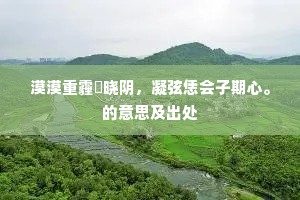 漠漠重霾閟晓阴，凝弦恁会子期心。的意思及出处