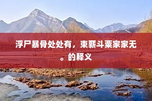 浮尸暴骨处处有，束薪斗粟家家无。的释义
