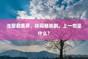 浊醪君莫厌，排闷勉孤斟。上一句是什么？
