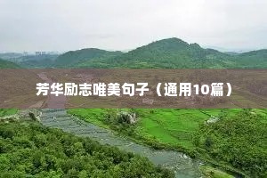 芳华励志唯美句子（通用10篇）