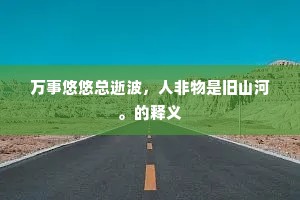 万事悠悠总逝波，人非物是旧山河。的释义