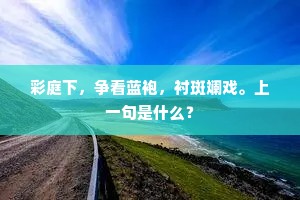 彩庭下，争看蓝袍，衬斑斓戏。上一句是什么？