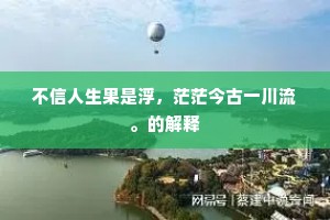 不信人生果是浮，茫茫今古一川流。的解释