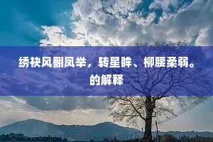 绣袂风翻凤举，转星眸、柳腰柔弱。的解释