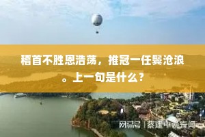 稽首不胜恩浩荡，推冠一任鬓沧浪。上一句是什么？