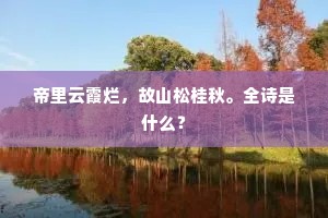 帝里云霞烂，故山松桂秋。全诗是什么？