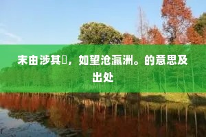 末由涉其籓，如望沧瀛洲。的意思及出处
