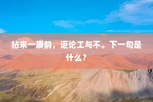 拈来一赓韵，讵论工与不。下一句是什么？