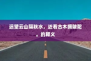 远望云山隔秋水，近看古木拥陂陀。的释义