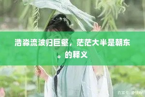 浩淼流波归巨壑，茫茫大半是朝东。的释义