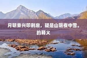 月明乘兴叩荆扉，疑是山阴夜中雪。的释义
