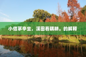小借茅亭坐，溪田看耦耕。的解释
