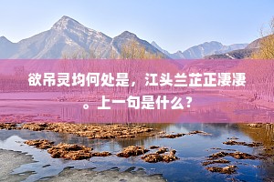 欲吊灵均何处是，江头兰芷正凄凄。上一句是什么？