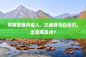 双阙暂随丹诏入，三峰寻与白云归。出自哪首诗？