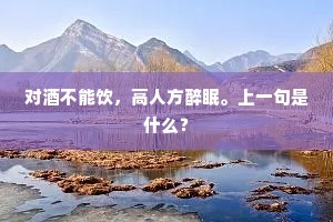 对酒不能饮，高人方醉眠。上一句是什么？