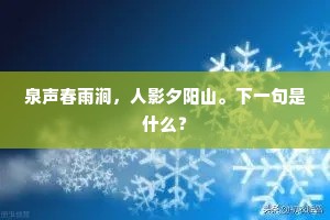 泉声春雨涧，人影夕阳山。下一句是什么？