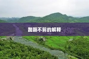 踟蹰不前的解释