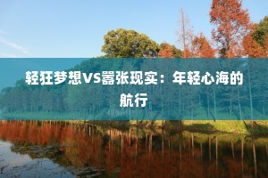 轻狂梦想VS嚣张现实：年轻心海的航行