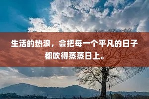 生活的热浪，会把每一个平凡的日子都吹得蒸蒸日上。