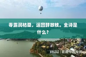 零露润枯桑，运回辞故枝。全诗是什么？