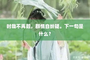 时哉不再觌，群情自纷疑。下一句是什么？