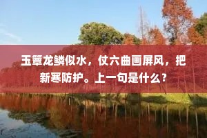 玉簟龙鳞似水，仗六曲画屏风，把新寒防护。上一句是什么？