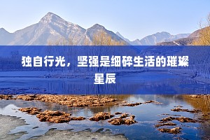独自行光，坚强是细碎生活的璀璨星辰