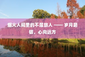 烟火人间里的不屈旅人 —— 岁月磨砺，心向远方