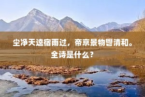 尘净天逵宿雨过，帝京景物鬯清和。全诗是什么？