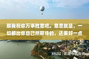 那我祝你万事胜意吧。意思就是，一切都比你自己所期待的，还要好一点点。一点点就够了。