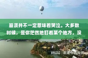 崩溃并不一定意味着哭泣。大多数时候，是你茫然地盯着某个地方，没有精力继续做你正在做的任何事情。