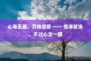 心海无澜，万物皆安 —— 惊涛骇浪，不过心念一瞬