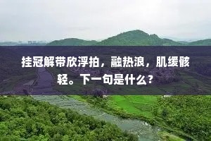 挂冠解带欣浮拍，融热浪，肌缓骸轻。下一句是什么？