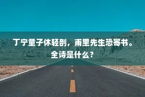 丁宁童子休轻剖，甫里先生恐寄书。全诗是什么？