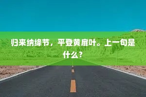 归来纳绛节，平登黄扉叶。上一句是什么？