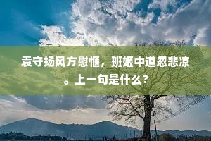 袁守扬风方慰惬，班姬中道忽悲凉。上一句是什么？