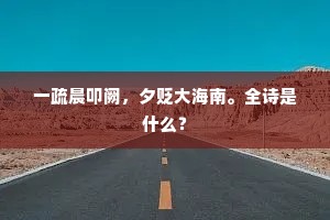 一疏晨叩阙，夕贬大海南。全诗是什么？