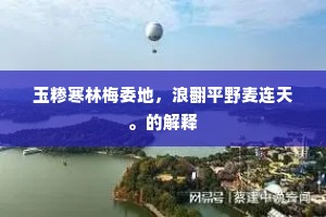 玉糁寒林梅委地，浪翻平野麦连天。的解释