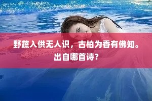 野蔬入供无人识，古柏为香有佛知。出自哪首诗？